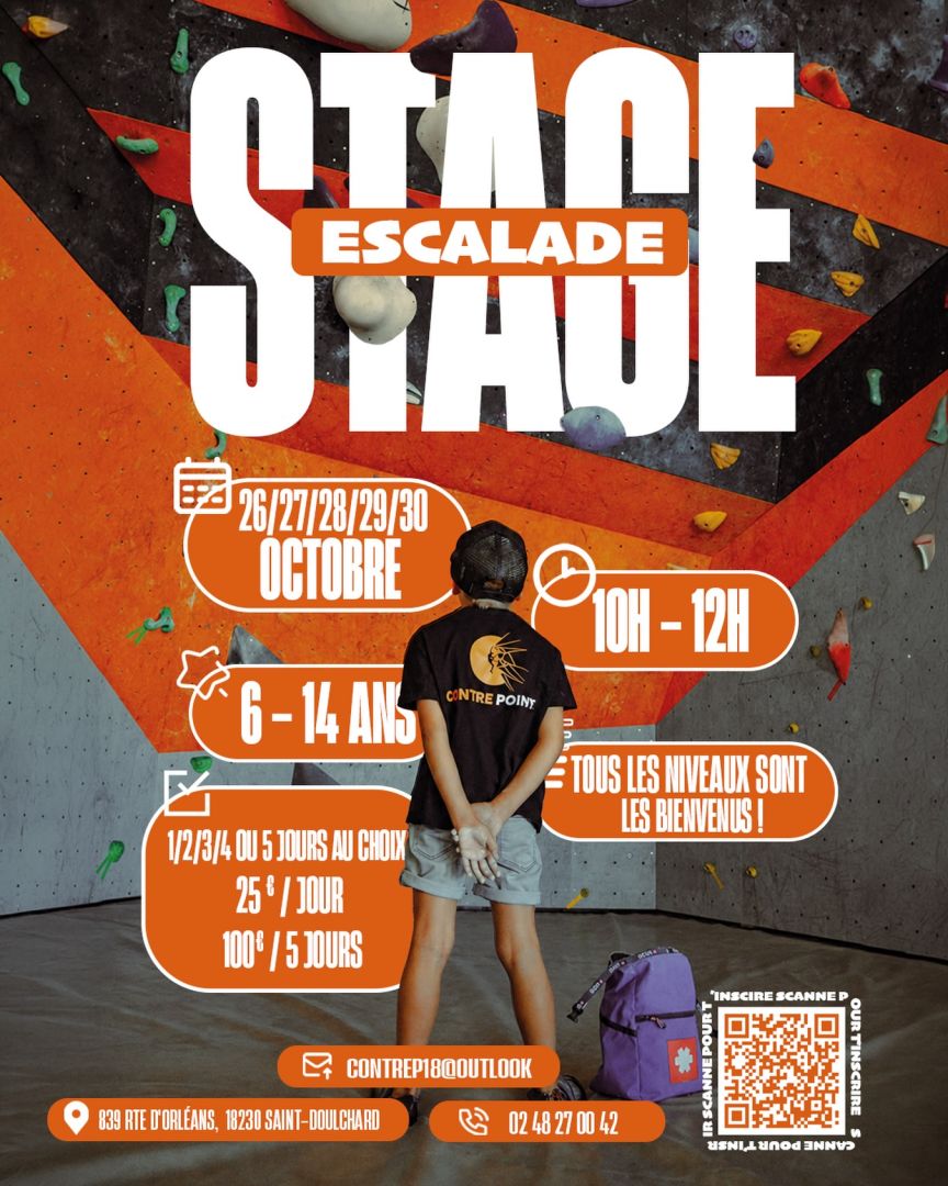 🧗 Stage d’escalade | Vacances d’octobre 🍂 Les vacances arrivent à grands pas et on a…