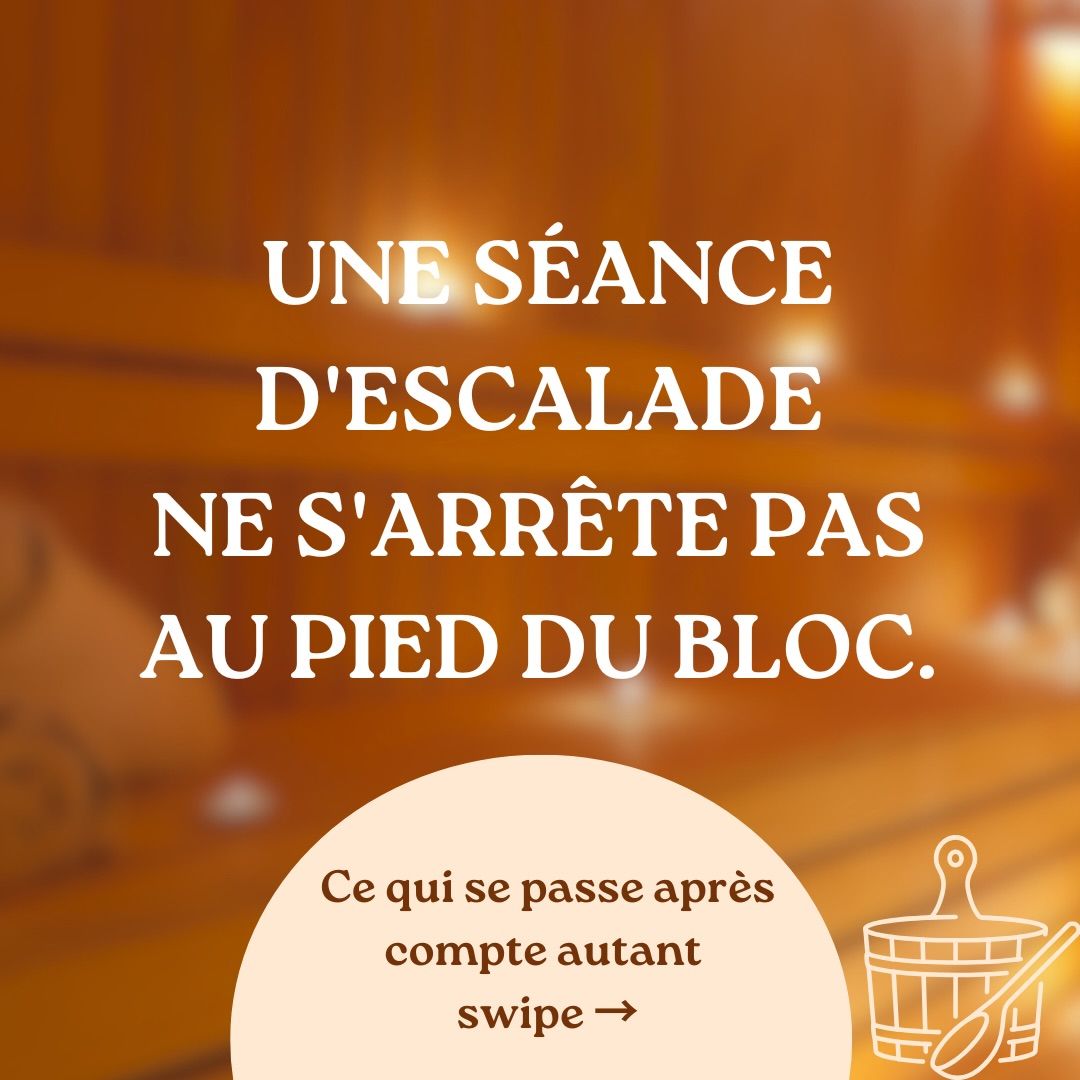 Une bonne séance de bloc, ça se termine bien. 🔥 Chez nous, la récupération fait partie…